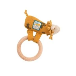 Moulin Roty Anneau-hochet En Bois Lion Sous Mon Baobab