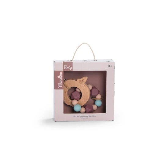 Moulin Roty Hochet Anneau De Dentition Bois Et Silicone Pomme 1 Moulin Roty Hochet Anneau De Dentition Bois Et Silicone Pomme